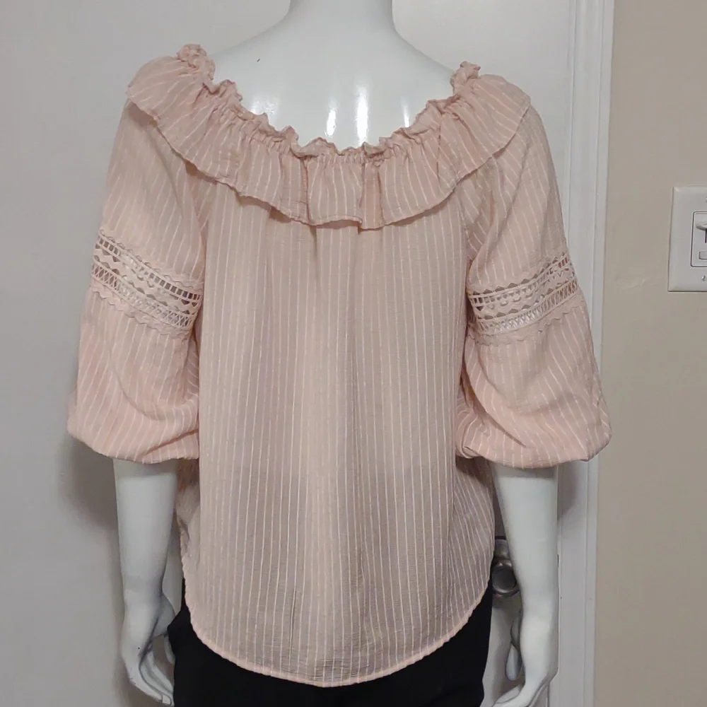 Mine soft pink peasant top